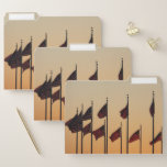 Flags at Sunset American Patriotic USA File Folder