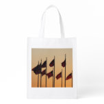 Flags at Sunset American Patriotic USA Grocery Bag