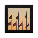 Flags at Sunset American Patriotic USA Jewelry Box