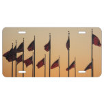 Flags at Sunset American Patriotic USA License Plate
