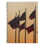 Flags at Sunset American Patriotic USA Notebook