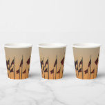 Flags at Sunset American Patriotic USA Paper Cups