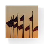 Flags at Sunset American Patriotic USA Paperweight
