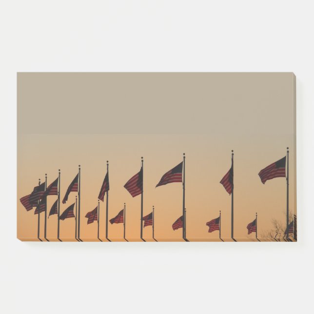 Flags at Sunset American Patriotic USA Post-it Notes (Front)