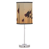Flags at Sunset American Patriotic USA Table Lamp (Back)
