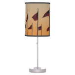 Flags at Sunset American Patriotic USA Table Lamp