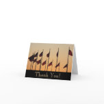 Flags at Sunset American Patriotic USA Thank You Card