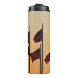 Flags at Sunset American Patriotic USA Thermal Tumbler