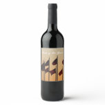 Flags at Sunset American Patriotic USA Wine Label