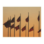 Flags at Sunset American Patriotic USA Wood Wall Decor