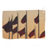 Flags at Sunset Golf Towel