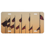 Flags at Sunset I American Patriotic USA License Plate