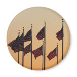 Flags at Sunset I American Patriotic USA Magnet