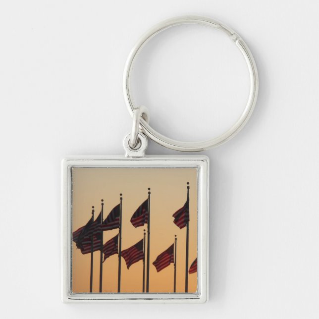 Flags at Sunset Keychain (Front)