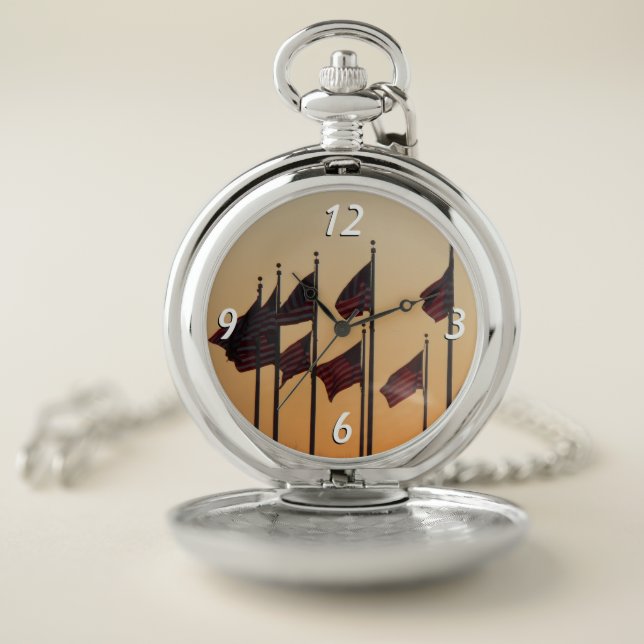 Flags at Sunset Pocket Watch (Inside)