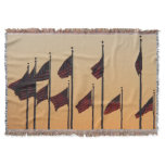 Flags at Sunset Throw Blanket