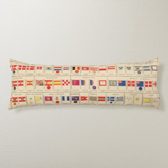 Flags, Badges Body Pillow (Front)