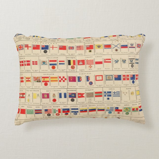 Flags, Badges Decorative Pillow (Front)