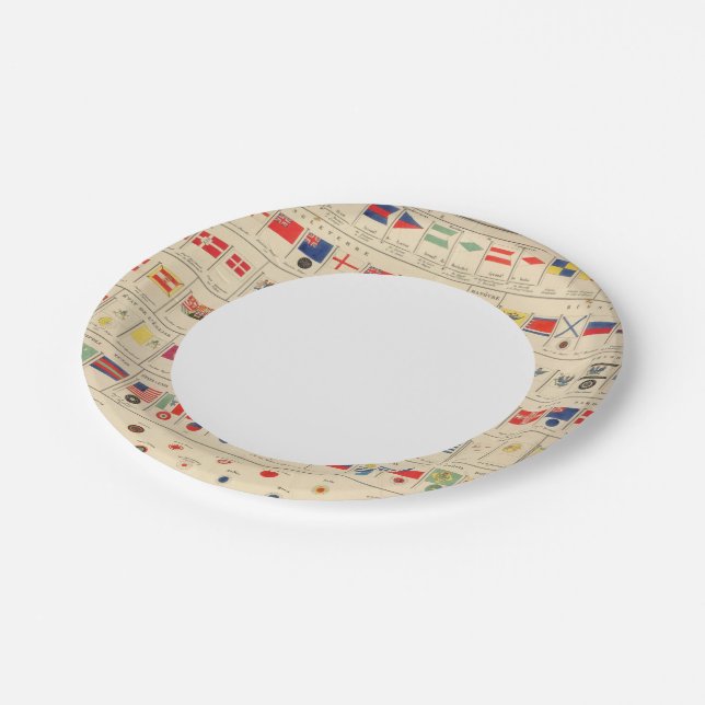 Flags, Badges Paper Plates (Angled)