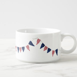 Flags Banner Pennant Red White Blue Bowl