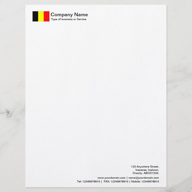Flags - Belgium Letterhead (Front)