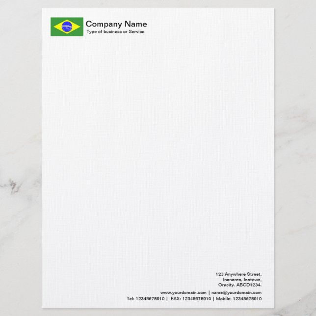 Flags - Brazil Letterhead (Front)