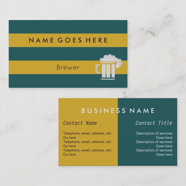 "Flags" Brewer Business Cards (Front/Back)