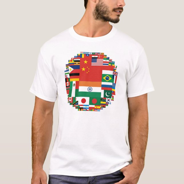 Flags by Population T-Shirt (Front)