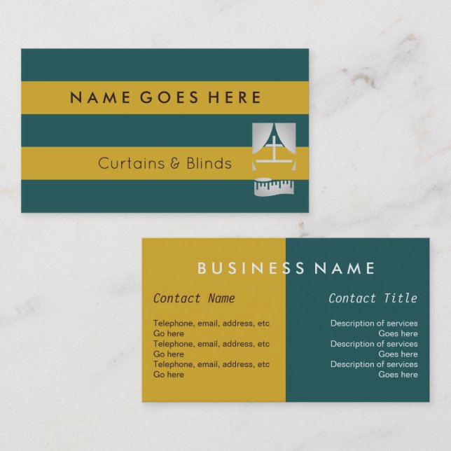 "Flags" Curtains and Blinds Business Cards (Front/Back)