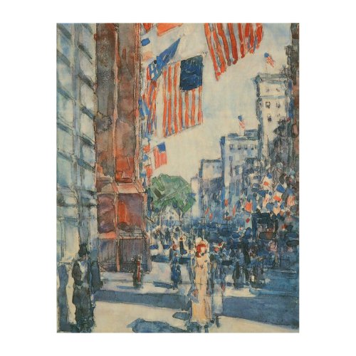 Flags Fifth Avenue by Childe Hassam Vintage Art