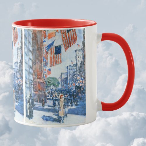 Flags Fifth Avenue by Childe Hassam Vintage Art Coffee Mug