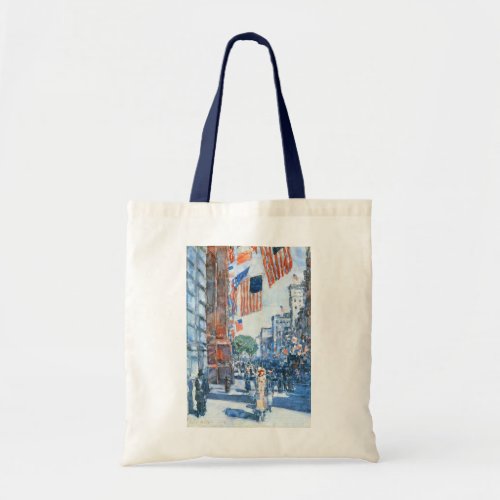 Flags Fifth Avenue by Childe Hassam Vintage Art Tote Bag