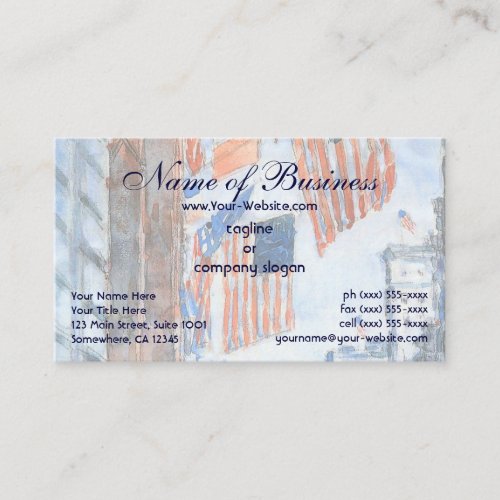 Flags Fifth Avenue by Frederick Childe Hassam Business Card