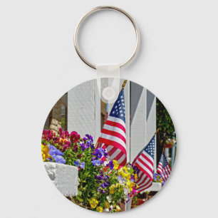 Flags + Flowers Keychain