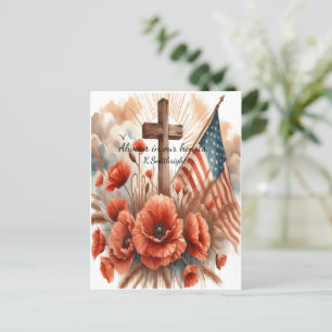 Flags Fly Where They Fell Holiday Postcard