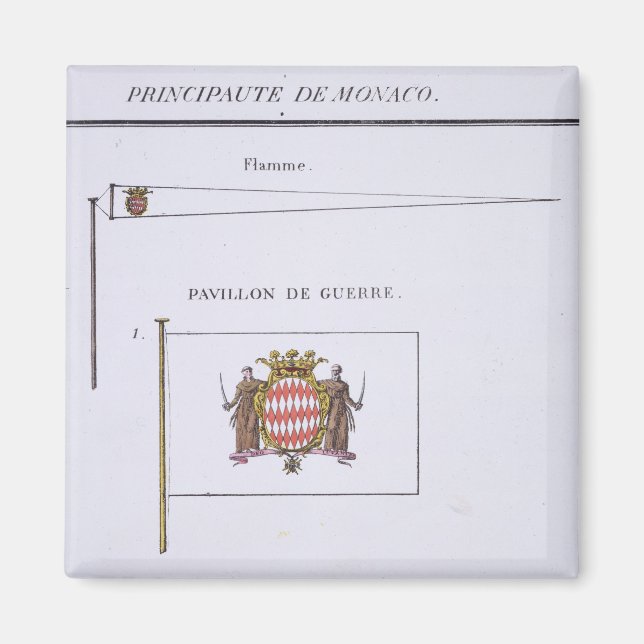 Flags from Monaco, from a French book of Flags, c. Magnet (Front)