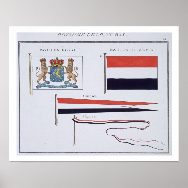 Flags from the Kingdom of the Netherlands, from a Poster (Front)