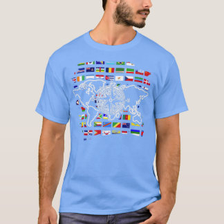 Flags Lover World Travelling Compass World Map T-Shirt
