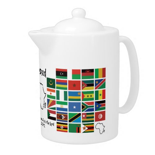 FLAGS OF AFRICA  Customizable Christian Text Teapot