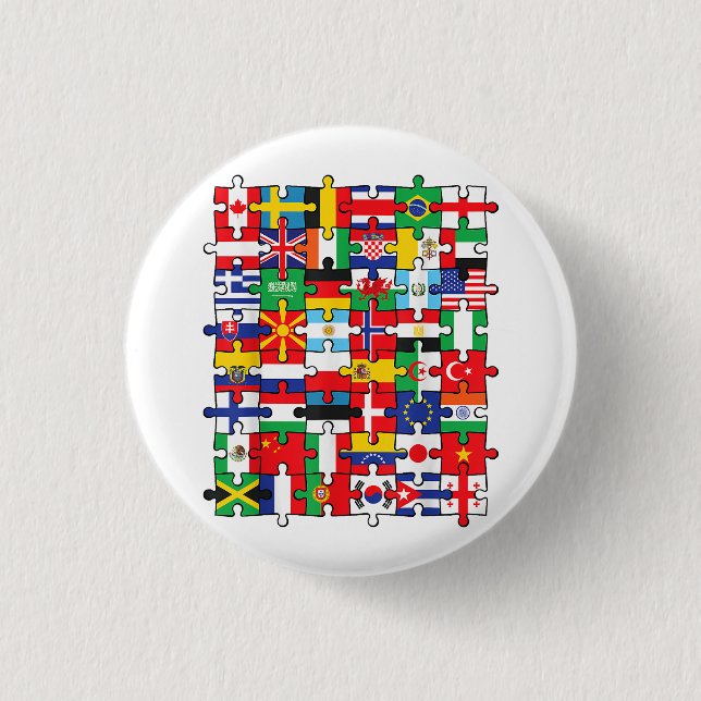 Flags of Countries of the World international flag Button (Front)