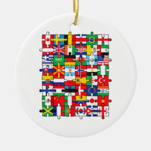 Flags of Countries of the World international flag Ceramic Ornament