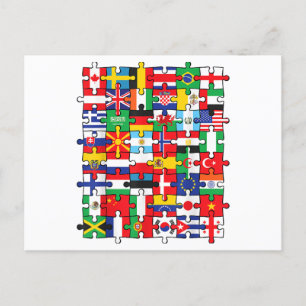 Flags of Countries of the World international flag Holiday Postcard