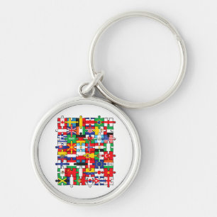 Flags of Countries of the World international flag Keychain