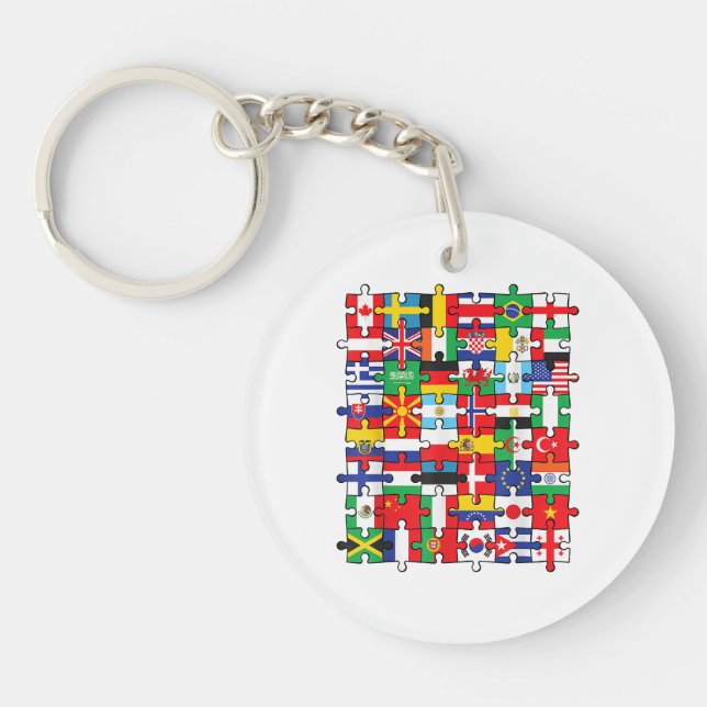 Flags of Countries of the World international flag Keychain (Front)