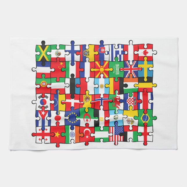 Flags of Countries of the World international flag Kitchen Towel (Horizontal)