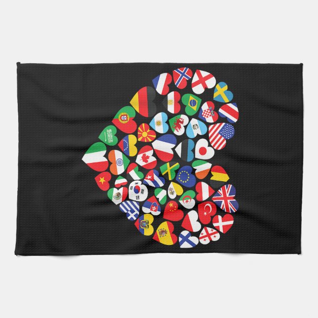 Flags of Countries of the World international flag Kitchen Towel (Horizontal)