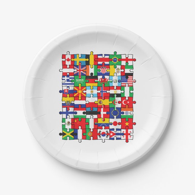 Flags of Countries of the World international flag Paper Plates (Front)