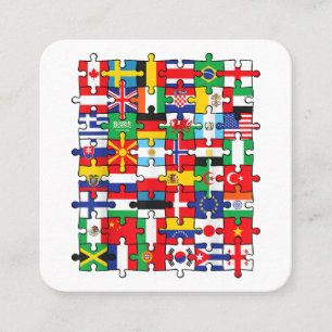 Flags of Countries of the World international flag Square Business Card
