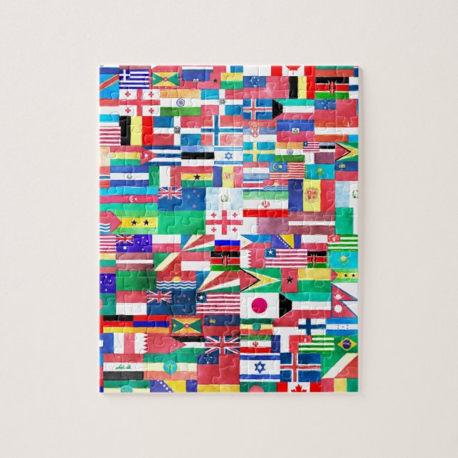 Flags of Nations Collage Jigsaw Puzzle (Vertical)