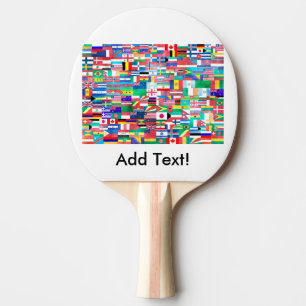 Flags of Nations Collage Ping-Pong Paddle